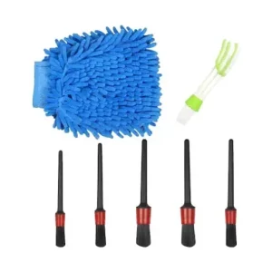 Set 7 perii pentru curatarea masinii, plastic, multicolor Livrare expres