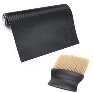 Folie Colantare Auto, Model Carbon 3D, 1.27 x 3 m si Perie cu Maner Ergonomic si Fire din Nylon, SoftTouch Cumpărături sigure