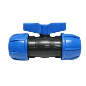 Robinet mufa cu bila compresiune Pehd 63x63 mm PN16, Material PP-B, filet exterior, rezistent UV, presiune maxima 16 bar, pentru sisteme de irigatii Reducere specială