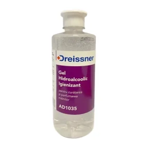 Premium Gel dezinfectant hidroalcoolic igienizant pentru maini Dreissner 500ml, cu Aloe Vera si Vitamina E; alcool min. 70 %