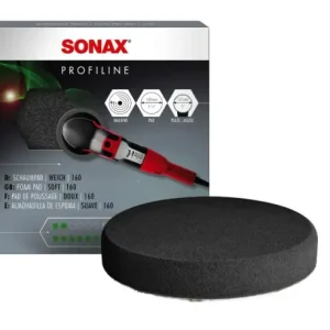 Burete disc moale auto pentru polish, Sonax, 160 mm, negru, anti-holograme Disponibil imediat
