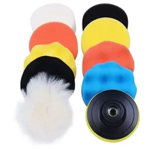 Kit Polish auto profesional, Set 10 piese + adaptor bormasina, Set Polish. Taler 15cm cu adaptor M14 - Bureti cu diferite clase de abraziune + pad din Livrare expres