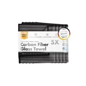 Doar azi Set 5 Lavete microfibr\\u0103 cu carbon pentru sticl\\u0103 Chemicalworkz Carbon Fiber Glass Towel 360GSM, 40\\u00d740cm