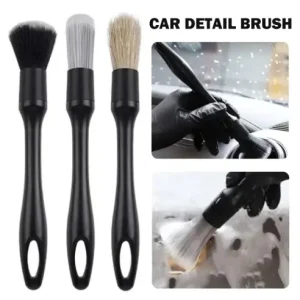Ultima șansă Set 3 Pensule profesionale pentru curatat interior si exterior auto, elemente de caroserie, bord, jante, detai
