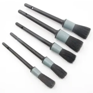 Retur ușor Set 5 perii profesionale Gri pentru curatat interior si exterior auto, elemente de caroserie, bord, jante,