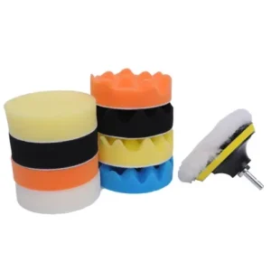 Bureti polish auto profesional GloMax, Kit 10 piese + adaptor bormasina, Set Polish. Taler 15cm cu adaptor M14 Preferatul clienților