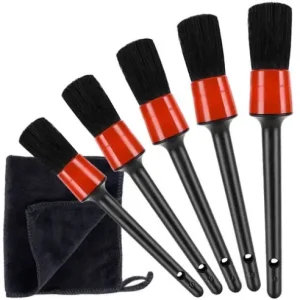 Vezi acum Set 5 pensule detailing auto, WTO®, pentru curatare interior-exterior auto, include laveta din microfibra,