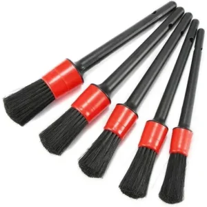 Set 5 pensule din par natural, pentru detailing auto interior, exterior, jante si spatii greu accesibile, Ofertă