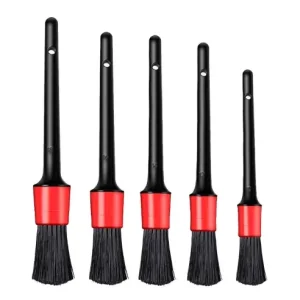 Set 5 perii curatare auto, Ouylaf, Par natural de mistret premium, Plastic, Negru\\/Rosu Comandă acum