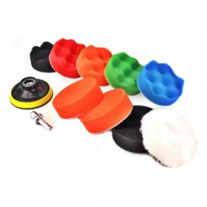 Set complet polish auto, 8 bureti cu diametru 80mm, disc cu blana, disc cu velcro si adaptor M14 Comandă acum