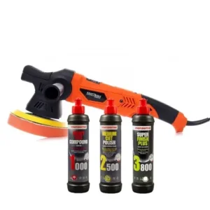 Reduceri Set masina de lustruit cu excentric, paste Menzerna,1500W, 150mm, KP3025.M3