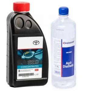 Preț redus Pachet 2 litri antigel Toyota Long Life G12 concentrat rosu si apa distilata