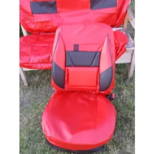 Ofertă de sezon huse auto rosu cu negru din imitatie piele