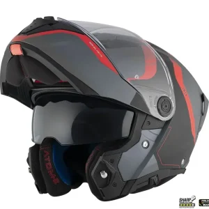 Reduceri Casca modulabila pentru scuter – motocicleta MT Atom 2 SV Emalla B15 gri/rosu mat (ochelari soare integrati) Pinlock Ready – tip viziera: MT-V-35 XXL (63/64cm)