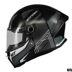 Casca integrala pentru scuter – motocicleta MT Stinger 2 Tron B12 negru/gri lucios – tip viziera: MT-V-28B M (57/58cm) Premium