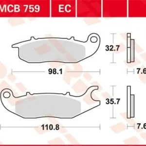 Set placute frana TRW MCB759 – Honda ANF Innova (07-12) – CBF (09-) – CBR-R (04-)- Piaggio Medley – New Liberty 4T 125-150cc Discount