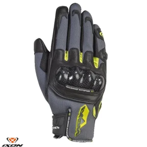 Preț mic Manusi barbati pentru scuter – motocicleta Roadster vara piele/textil Ixon model RS Rise Air MS culoare: gri/negru/galben – degete tactile S (7/8)