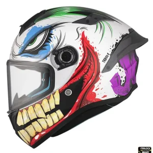 Lichidare de stoc Casca integrala pentru scuter – motocicleta MT Targo S Joke A5 alb lucios – omologare noua ECE 22.06 – tip viziera: MT-V-14B XXS (51/52cm)
