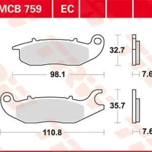 Set placute frana TRW MCB759EC – Honda ANF Innova (07-12) CBF (09-) CBR-R (04-)- Piaggio Medley – New Liberty 4T 125-150cc Mai ieftin