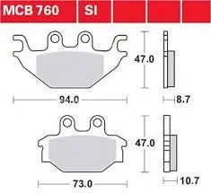 Set placute frana TRW MCB760 – Adly – CAN-AM 250 – Kymco KXR – Maxxer – MXU 250-500 – TGB Blade – Yamaha YZF-R 125 (08-13) Disponibil imediat
