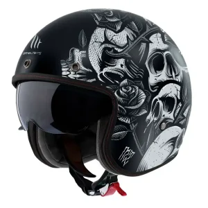 Preț mic Casca open face pentru scuter – motocicleta MT Le Mans 2 S SV Breakout B2 negru mat (ochelari soare integrati) – omologare noua ECE 22.06 XS (53/54cm)