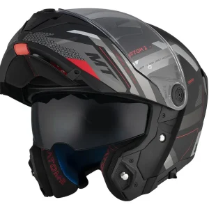 Casca modulabila pentru scuter – motocicleta MT Atom 2 SV Bast D5 negru/gri mat (ochelari soare integrati) Pinlock Ready – tip viziera: MT-V-35 XL (61/62cm) Retur ușor