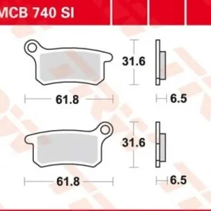 Cumpără acum Set placute frana fata-spate TRW MCB740SI – KTM SX 65 (02-23) – SX 85 (03-10) 2T LC 65-85cc
