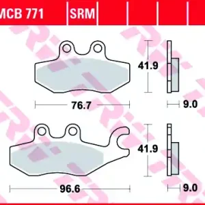 Set placute frana fata-spate TRW MCB771SRM – Piaggio Beverly – Medley – MP3 – X7 – X8 – X9 Evo – X Evo – X10 Executive 125-250-30-350-400-500cc Super ofertă