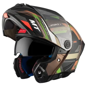 Casca modulabila pentru scuter – motocicleta MT Atom 2 SV Bast A6 military (maro/verde mat) (ochelari soare integrati) Pinlock Ready – tip viziera: MT-V-35 XL (61/62cm) Livrare gratuită