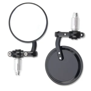 Promoție Set oglinzi (retrovizoare) – tip motociclete Cafe Racer – prindere cu surub in cap ghidon – culoare: negru (Oxford)