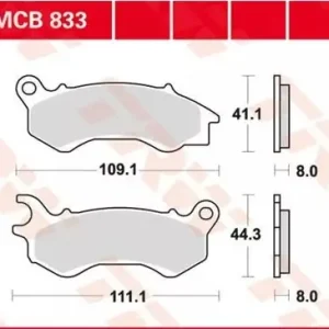 Set placute frana fataTRW MCB833SRM – Honda PCX 125-150 (10-18) – SH 125 (14-18) – Peugeot Django – Speedfight 4 50-125-150cc Livrare rapidă