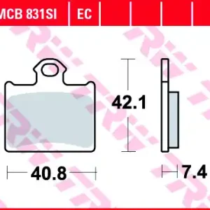 Set placute frana TRW MCB831EC – Husqvarna CR 65 – TC 85 – KTM Freeride 250 (14-17) – Freeride 350 (13-17) – KTM SX (12-18) 85cc Bestseller