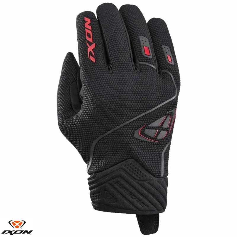 Lichidare de stoc Manusi barbati pentru scuter – motocicleta Roadster vara Ixon model Hurricane 2 MS culoare: negru/rosu – degete tactile M (8/9)