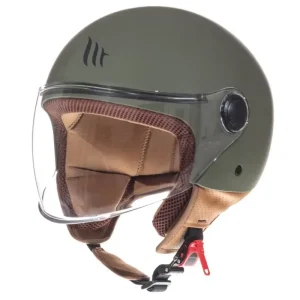 Super ofertă Casca open face pentru scuter – motocicleta MT Street S A6 verde mat – omologare noua ECE 22.06 XL (61/62cm)