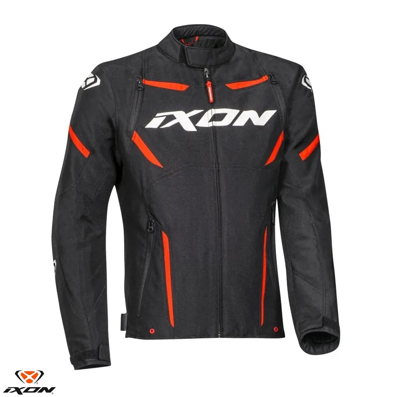 Cel mai vândut Geaca (jacheta) barbati pentru scuter – motocicleta Racing/Roadster Ixon mid-season model Striker MS culoare: negru/alb/rosu Negru/alb/rosu M