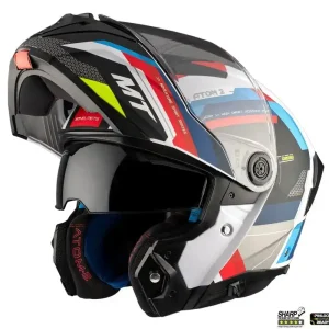 Vezi acum Casca modulabila pentru scuter – motocicleta MT Atom 2 SV Bast A0 alb/rosu/albastru lucios (ochelari soare integrati) Pinlock Ready – tip viziera: MT-V-35 L (59/60cm)