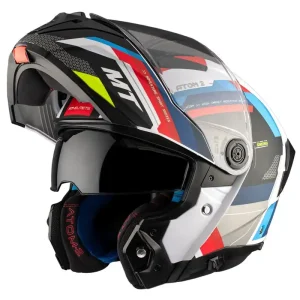 Ofertă Casca modulabila pentru scuter – motocicleta MT Atom 2 SV Bast A0 alb/rosu/albastru lucios (ochelari soare integrati) Pinlock Ready – tip viziera: MT-V-35 XXL (63/64cm)
