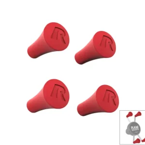 Calitate înaltă Set capace cauciuc (dopuri) suport telefon mobil cu montaj pe ghidon RAM Mount X-Grip – culoare: rosu (kit 4 bucati)