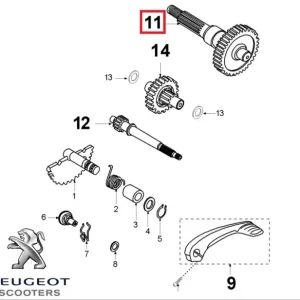 Ofertă limitată Ax roata spate (arbore iesire) original Peugeot Speedfight 3 – Vivacity 3 2T 50cc (45 dinti)