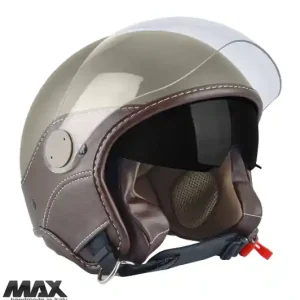 Cel mai vândut Casca open face pentru scuter – motocicleta (demi-jet) Max Helmets model DJDV06 LS Vision SV (ochelari soare integrati) culoare: maro Genesi mat (MGO) – 100% MADE IN ITALY Maro mat L (59/60cm)