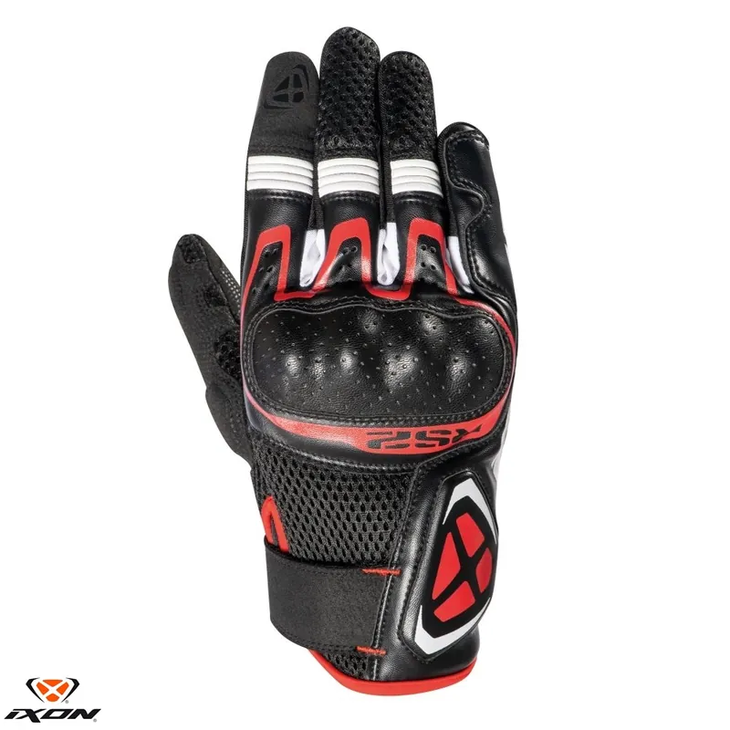 Cumpără online Manusi barbati pentru scuter – motocicleta Roadster vara textil/piele Ixon model RS2 MS culoare: negru/alb/rosu – degete tactile 3XL (13/14)