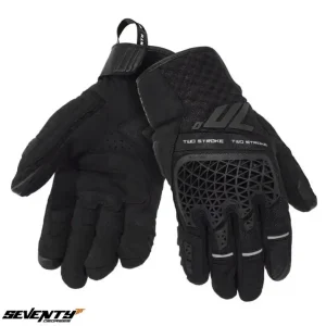 Cumpără acum Manusi barbati pentru scuter – motocicleta Naked/Adventure vara Seventy model SD-N60 Two Stroke culoare: negru – degete tactile XXL (11 cm)