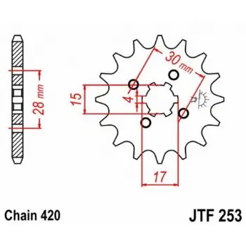 Reducere extra Pinion fata 13 dinti pas lant 420 â Honda Cub – MB – MBX – MT – MTX – NSR – Monkey 50-70-80-90cc – ANF Innova 125cc