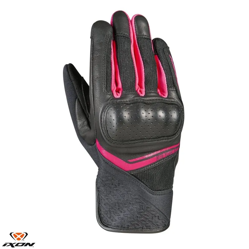 Reducere extra Manusi femei Roadster vara piele/textil Ixon model RS Launch LS culoare: negru/fuchsia (roz) – degete tactile XS (6/7)