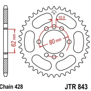 Ultima șansă Pinion spate 54 dinti pas lant 428 – Yamaha DT 80 LC1 (83-84) – DT 80 LC2 (85-97) – DT 125 LC (82-84) – DT 175 MX (78-83)