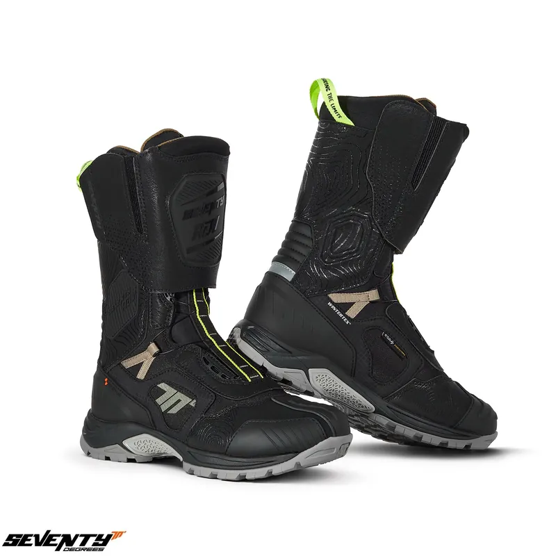 Livrare rapidă Ghete (cizme) pentru scuter – motocicleta Adventure (Touring) Unisex Seventy model SD-BA6 Stelvio culoare: negru/galben fluor Negru/galben fluor 42