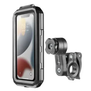Suport telefon Interphone model Quiklox Armor Pro – carcasa universala – waterproof – diagonala maxima smartphone: 6.5 inch Preț promoțional