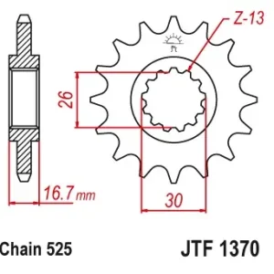 Pinion fata 14 dinti pas lant 525 – Honda CB 600 Hornet – CBR Fireblade – CRF – CMX – XL Varadero 600-1100cc Reducere