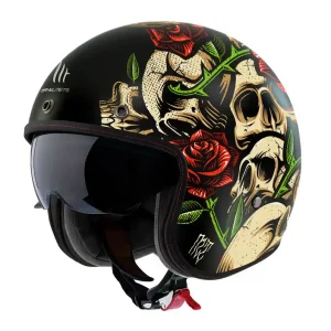 Casca open face pentru scuter – motocicleta MT Le Mans 2 S SV Breakout B9 rosu lucios (ochelari soare integrati) – omologare noua ECE 22.06 M (57/58cm) Preț mic