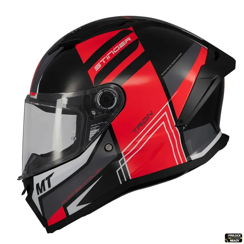 Super ofertă Casca integrala pentru scuter – motocicleta MT Stinger 2 Tron B15 negru/rosu lucios – tip viziera: MT-V-28B XL (61/62cm)
